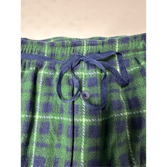 Fruit Of The Loom Mens Fleece Green Blue Plaid Comfort Sleepwear Pants Size XL - Picture 7 of 13